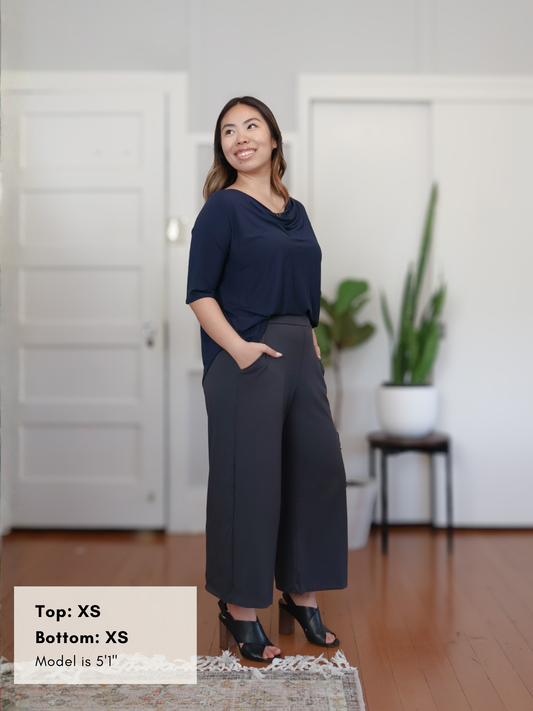 Jana Top - Midnight Rayon Jersey