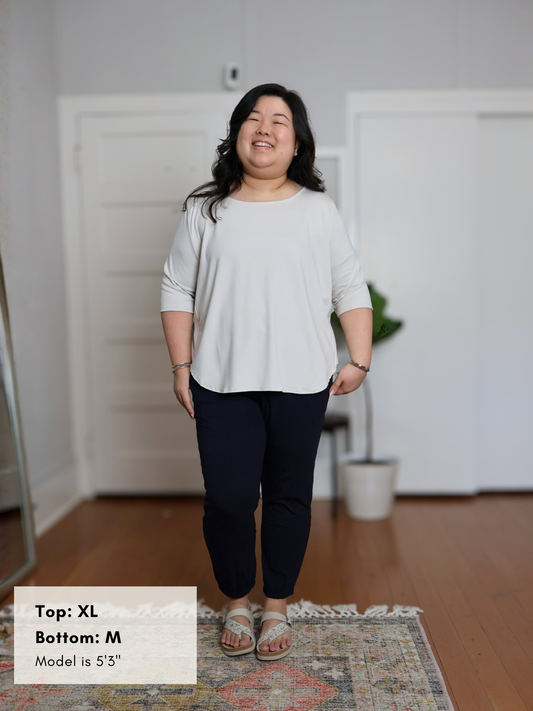 Hannah Top - Sand Soft Ponte