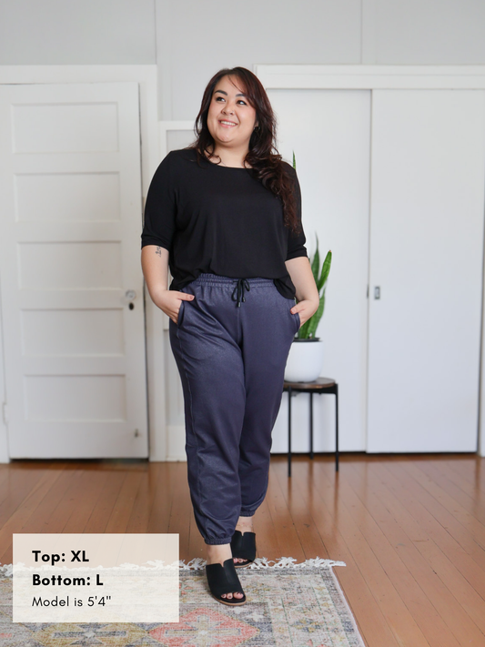 Hannah Top - Black Rayon Jersey