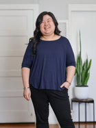 Hannah Top - Midnight Rayon Jersey