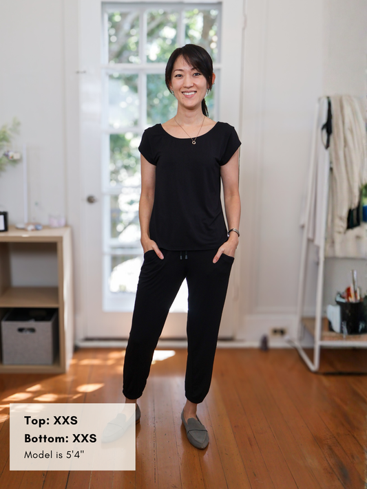 Aidan Top - Black Rayon Jersey