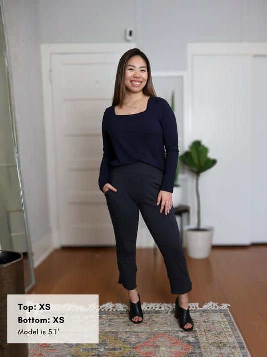Scarlett Top - Midnight Soft Ponte