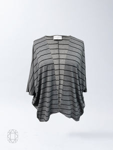 Joni Cover Up - Charcoal Stripe Rayon Jersey
